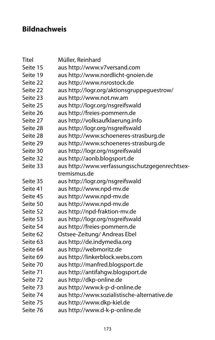 Seite 174 des Verfassungsschutzbericht 2010 Mecklenburg-Vorpommern