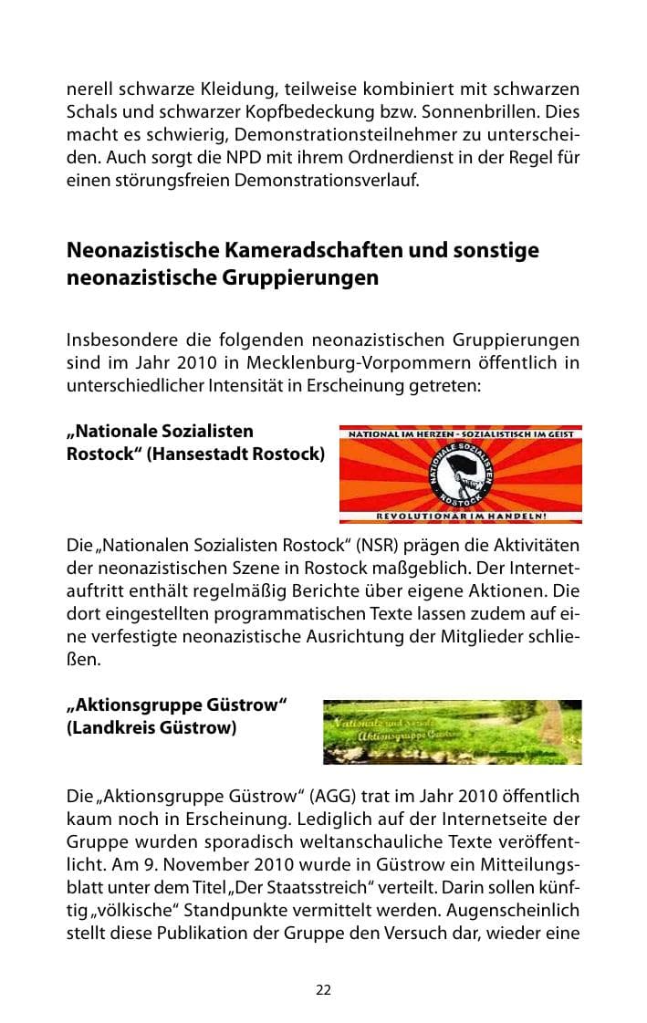 Seite 23 des Verfassungsschutzbericht 2010 Mecklenburg-Vorpommern