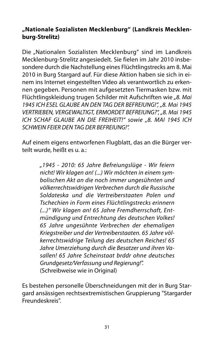 Seite 32 des Verfassungsschutzbericht 2010 Mecklenburg-Vorpommern