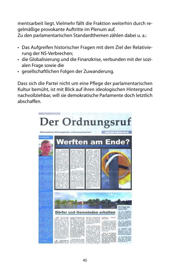 Seite 46 des Verfassungsschutzbericht 2010 Mecklenburg-Vorpommern