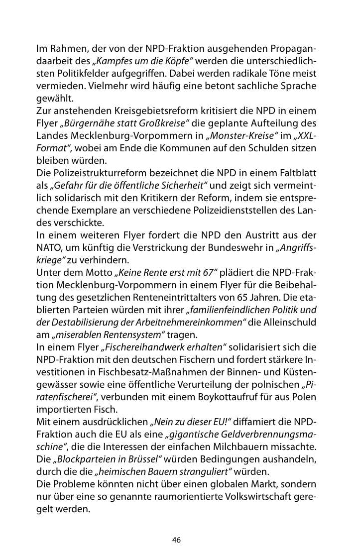 Seite 47 des Verfassungsschutzbericht 2010 Mecklenburg-Vorpommern