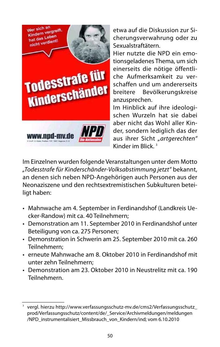 Seite 51 des Verfassungsschutzbericht 2010 Mecklenburg-Vorpommern