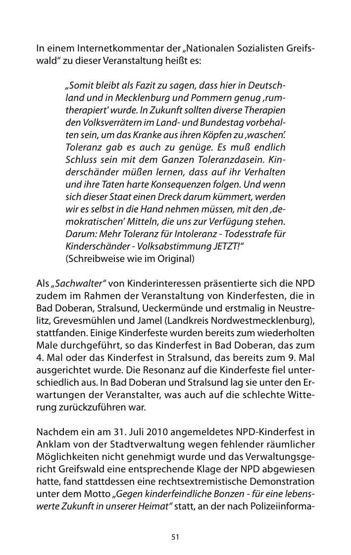 Seite 52 des Verfassungsschutzbericht 2010 Mecklenburg-Vorpommern