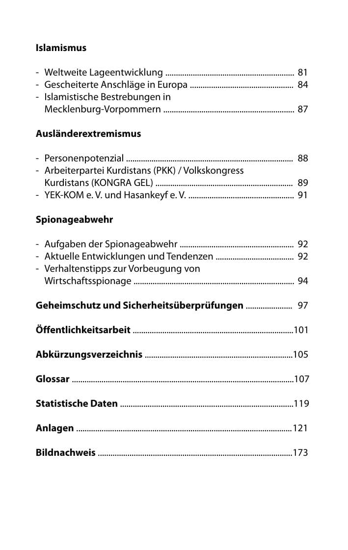 Seite 7 des Verfassungsschutzbericht 2010 Mecklenburg-Vorpommern
