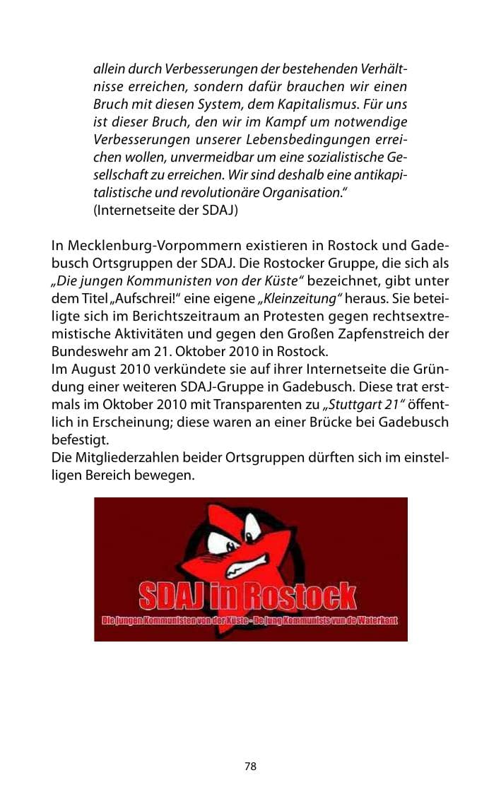 Seite 79 des Verfassungsschutzbericht 2010 Mecklenburg-Vorpommern