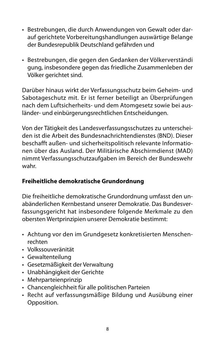 Seite 9 des Verfassungsschutzbericht 2010 Mecklenburg-Vorpommern