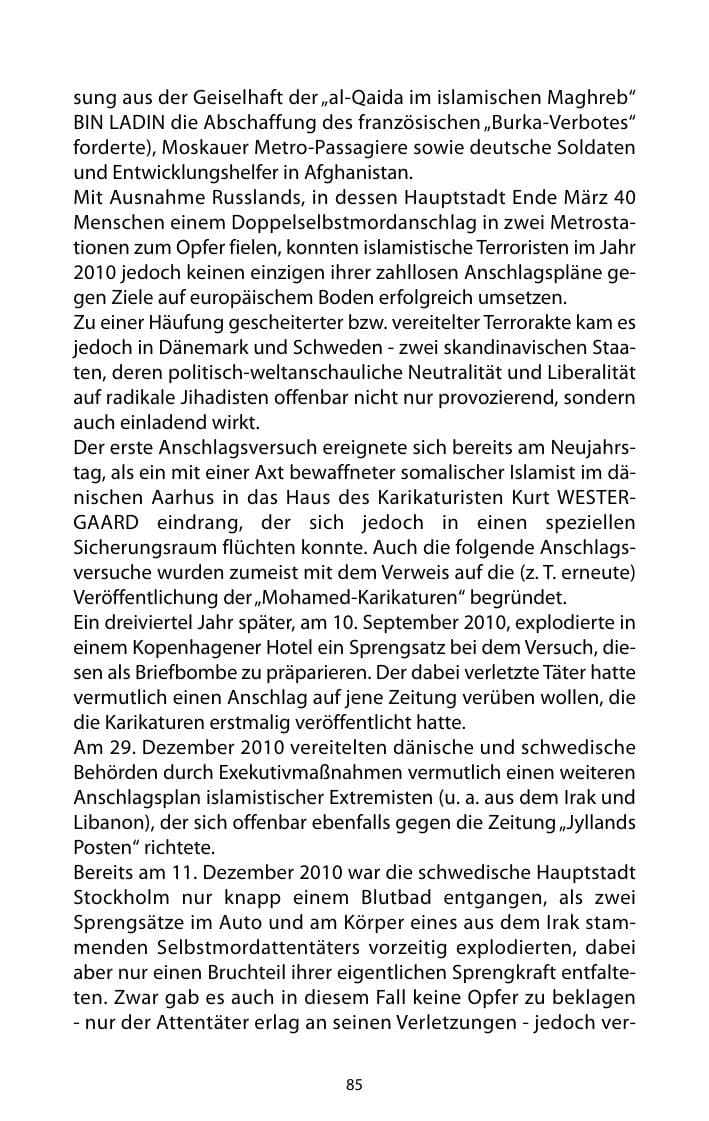 Seite 86 des Verfassungsschutzbericht 2010 Mecklenburg-Vorpommern