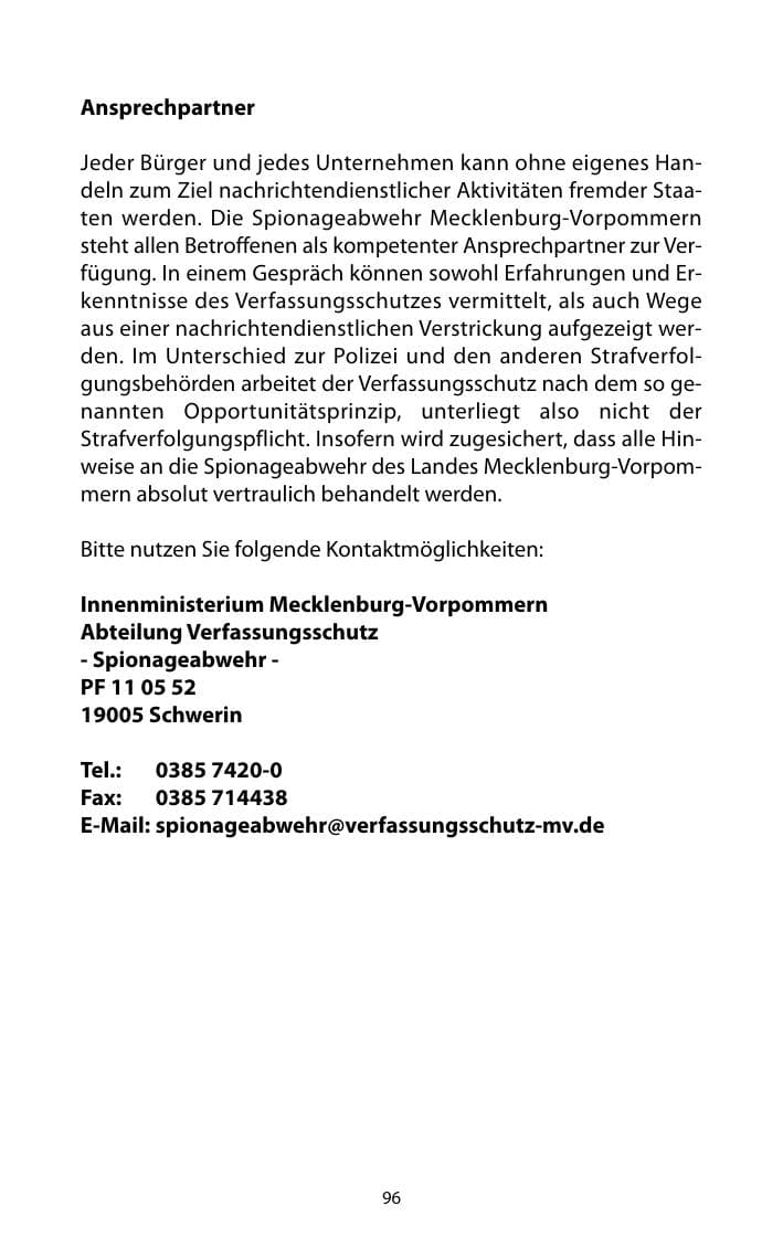 Seite 97 des Verfassungsschutzbericht 2010 Mecklenburg-Vorpommern