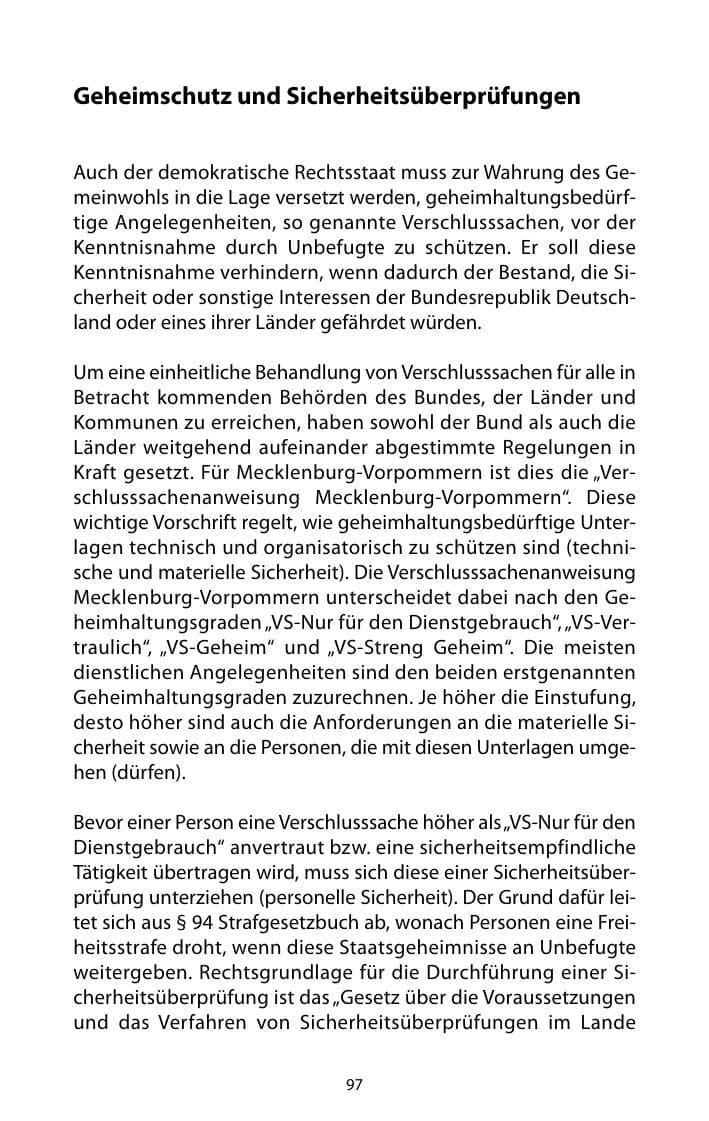 Seite 98 des Verfassungsschutzbericht 2010 Mecklenburg-Vorpommern
