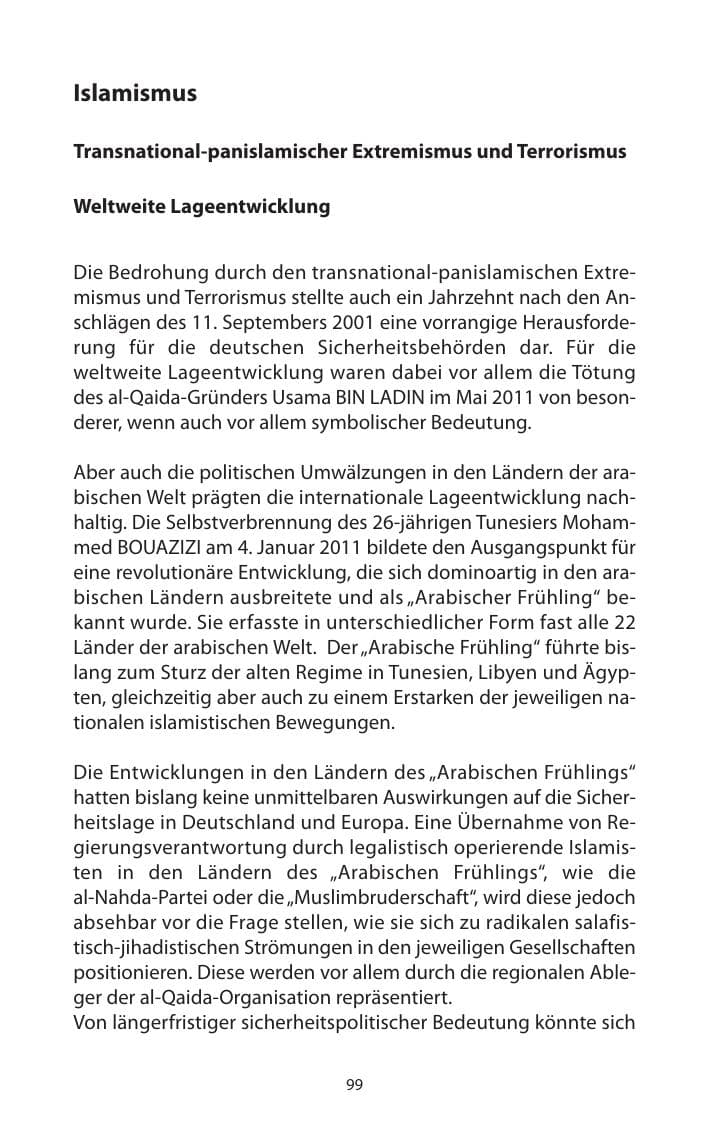 Seite 101 des Verfassungsschutzbericht 2011 Mecklenburg-Vorpommern