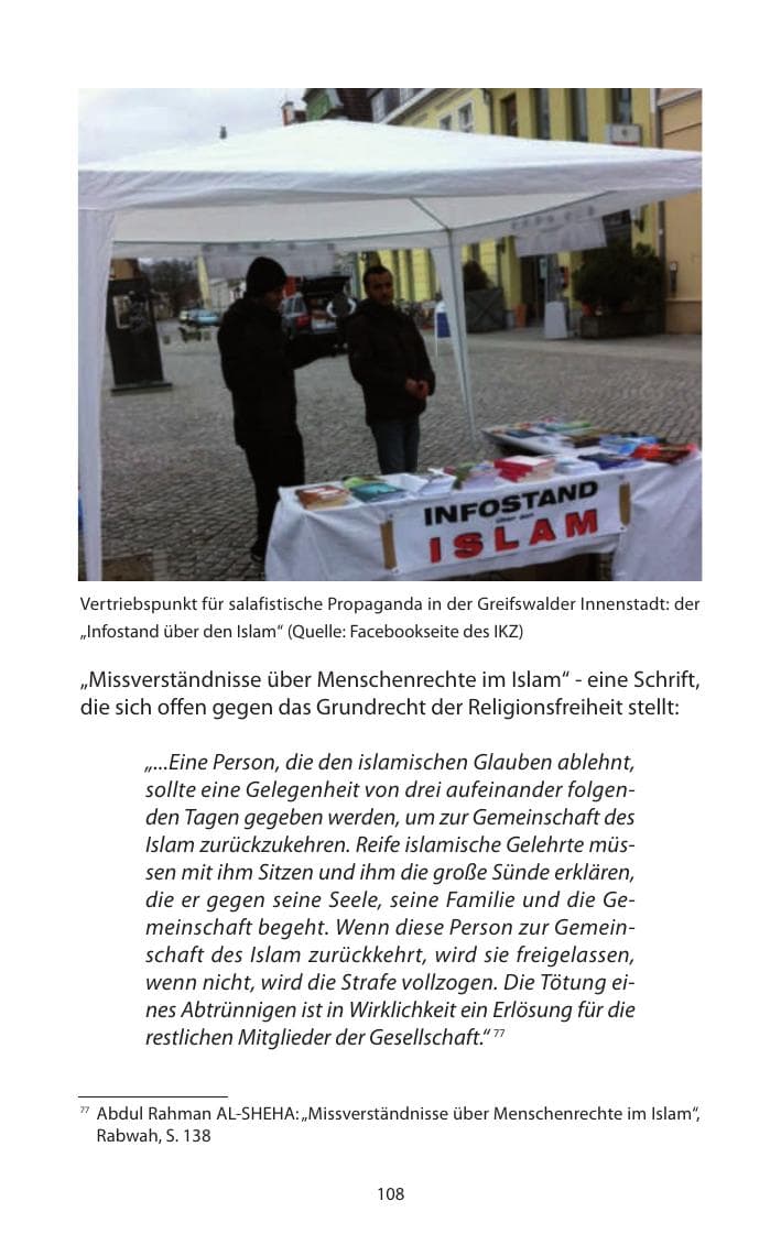 Seite 110 des Verfassungsschutzbericht 2011 Mecklenburg-Vorpommern