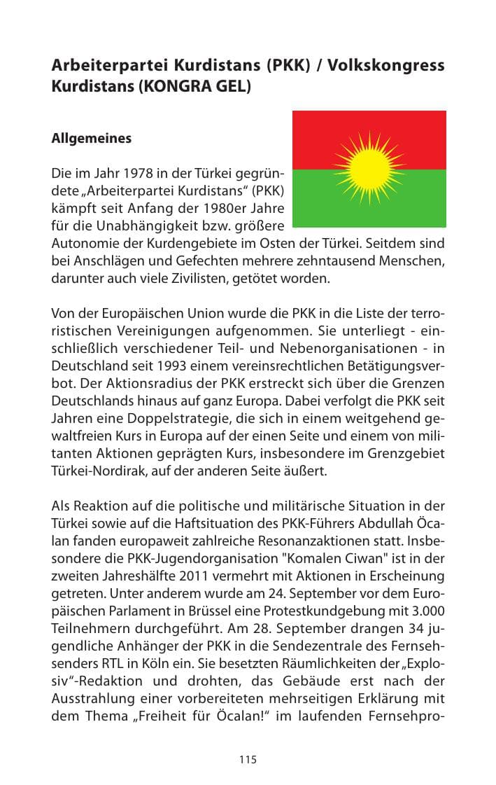 Seite 117 des Verfassungsschutzbericht 2011 Mecklenburg-Vorpommern