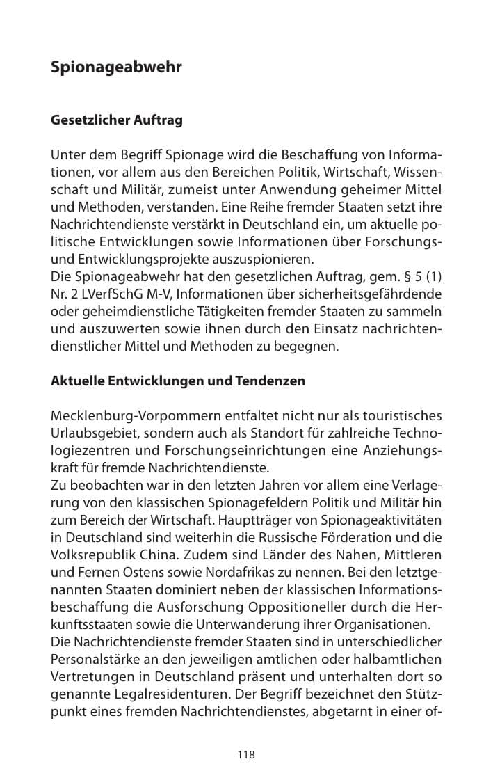 Seite 120 des Verfassungsschutzbericht 2011 Mecklenburg-Vorpommern