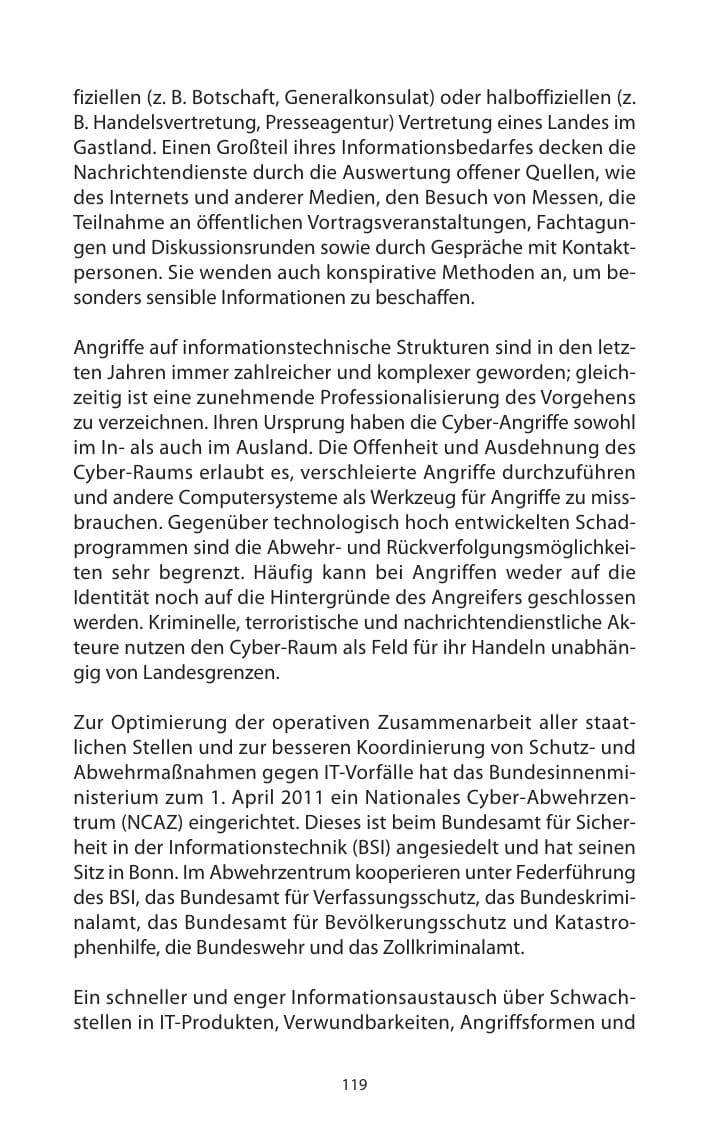 Seite 121 des Verfassungsschutzbericht 2011 Mecklenburg-Vorpommern