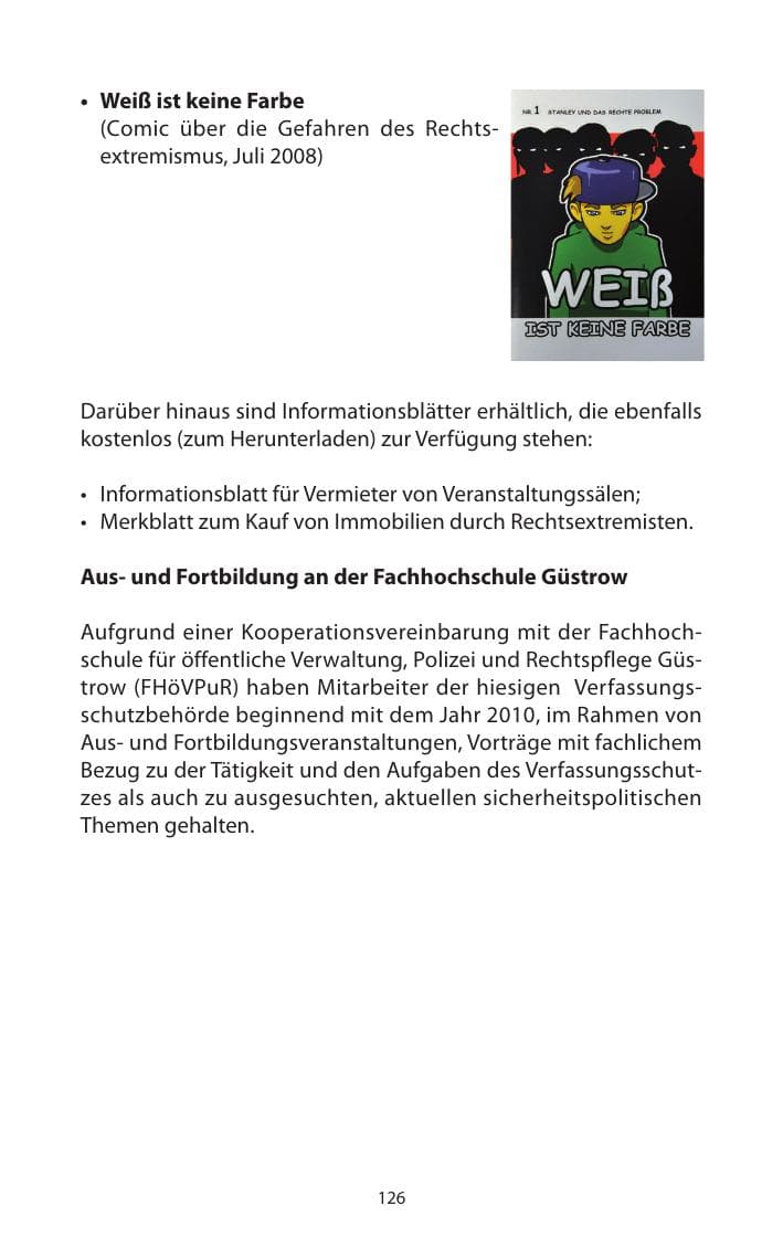 Seite 128 des Verfassungsschutzbericht 2011 Mecklenburg-Vorpommern