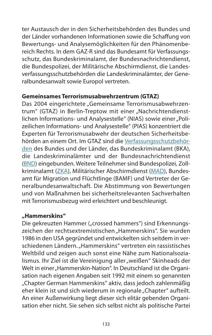 Seite 135 des Verfassungsschutzbericht 2011 Mecklenburg-Vorpommern
