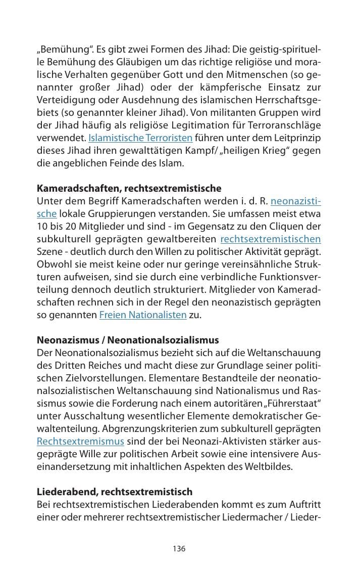 Seite 138 des Verfassungsschutzbericht 2011 Mecklenburg-Vorpommern