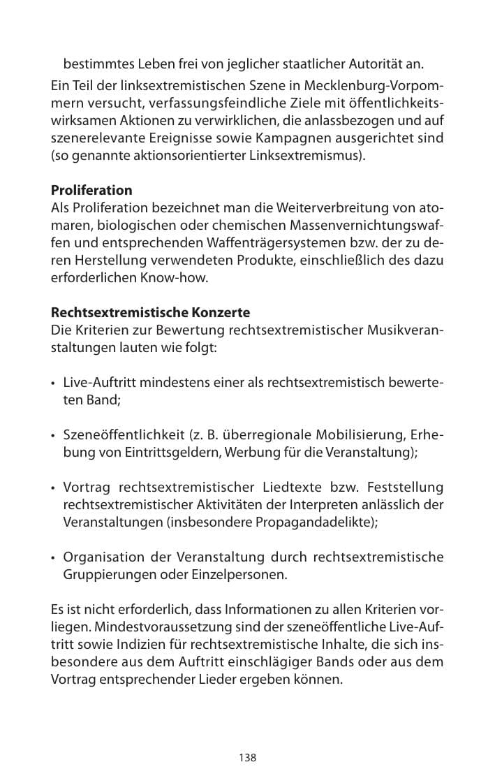 Seite 140 des Verfassungsschutzbericht 2011 Mecklenburg-Vorpommern