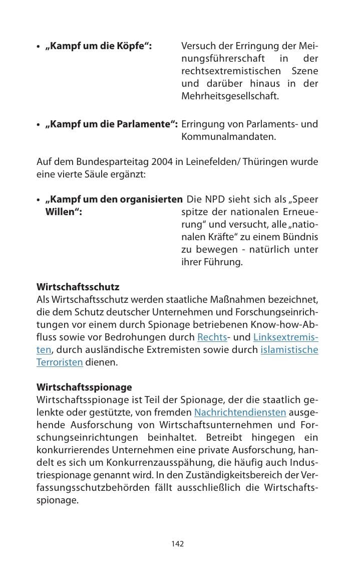 Seite 144 des Verfassungsschutzbericht 2011 Mecklenburg-Vorpommern