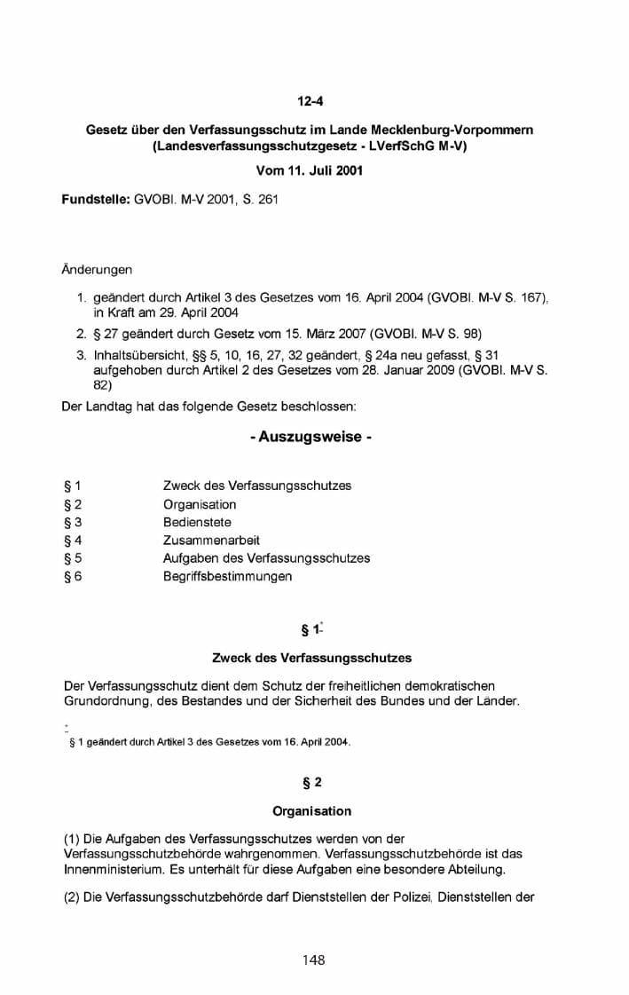 Seite 150 des Verfassungsschutzbericht 2011 Mecklenburg-Vorpommern