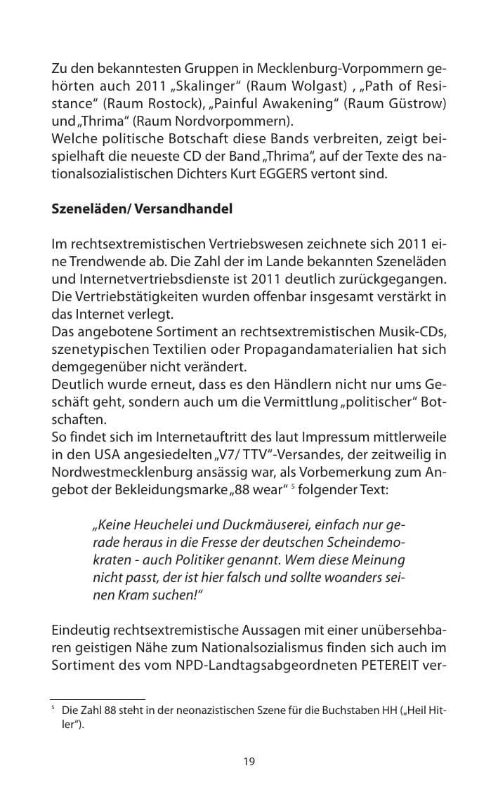 Seite 21 des Verfassungsschutzbericht 2011 Mecklenburg-Vorpommern