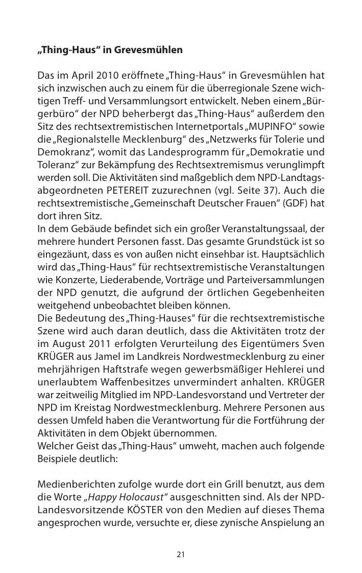 Seite 23 des Verfassungsschutzbericht 2011 Mecklenburg-Vorpommern