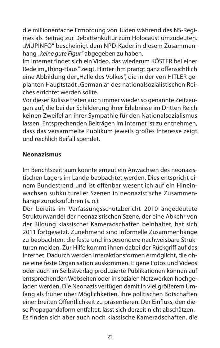 Seite 24 des Verfassungsschutzbericht 2011 Mecklenburg-Vorpommern