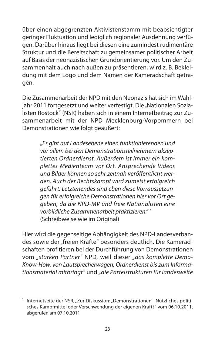 Seite 25 des Verfassungsschutzbericht 2011 Mecklenburg-Vorpommern