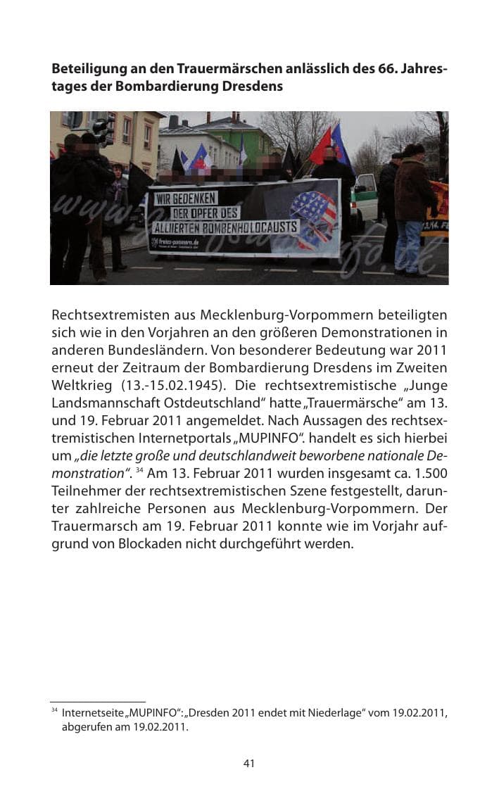 Seite 43 des Verfassungsschutzbericht 2011 Mecklenburg-Vorpommern