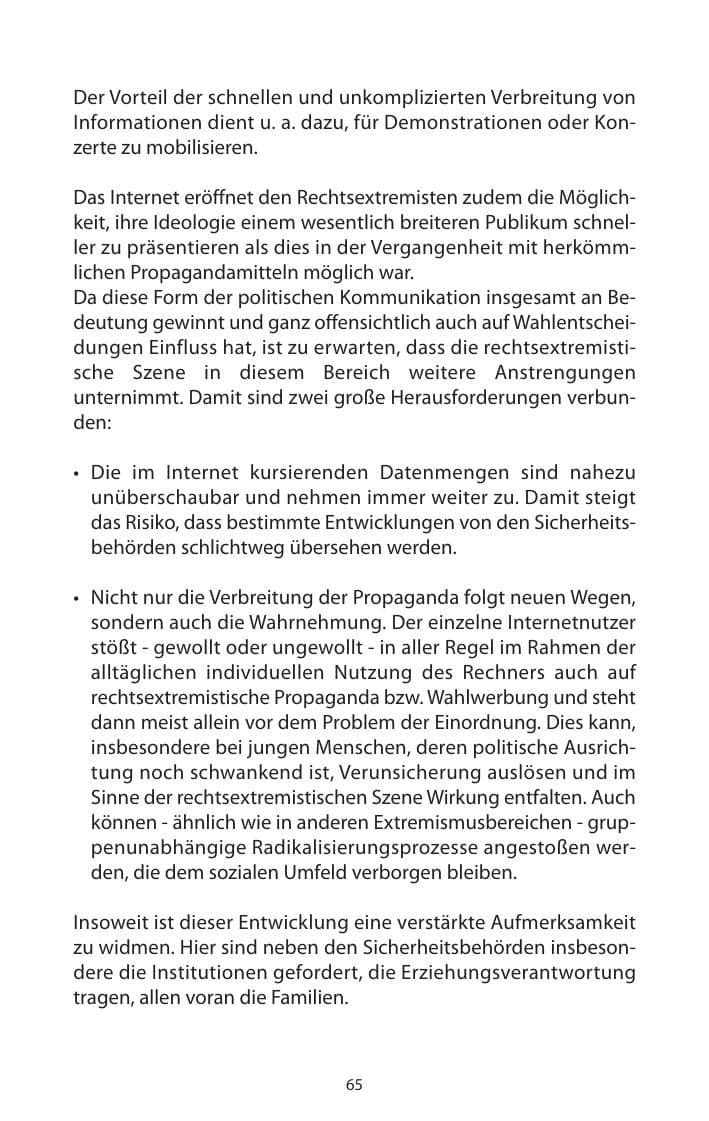 Seite 67 des Verfassungsschutzbericht 2011 Mecklenburg-Vorpommern