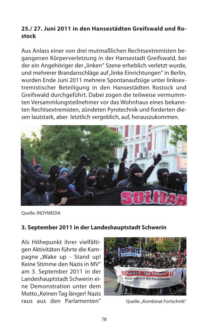 Seite 80 des Verfassungsschutzbericht 2011 Mecklenburg-Vorpommern