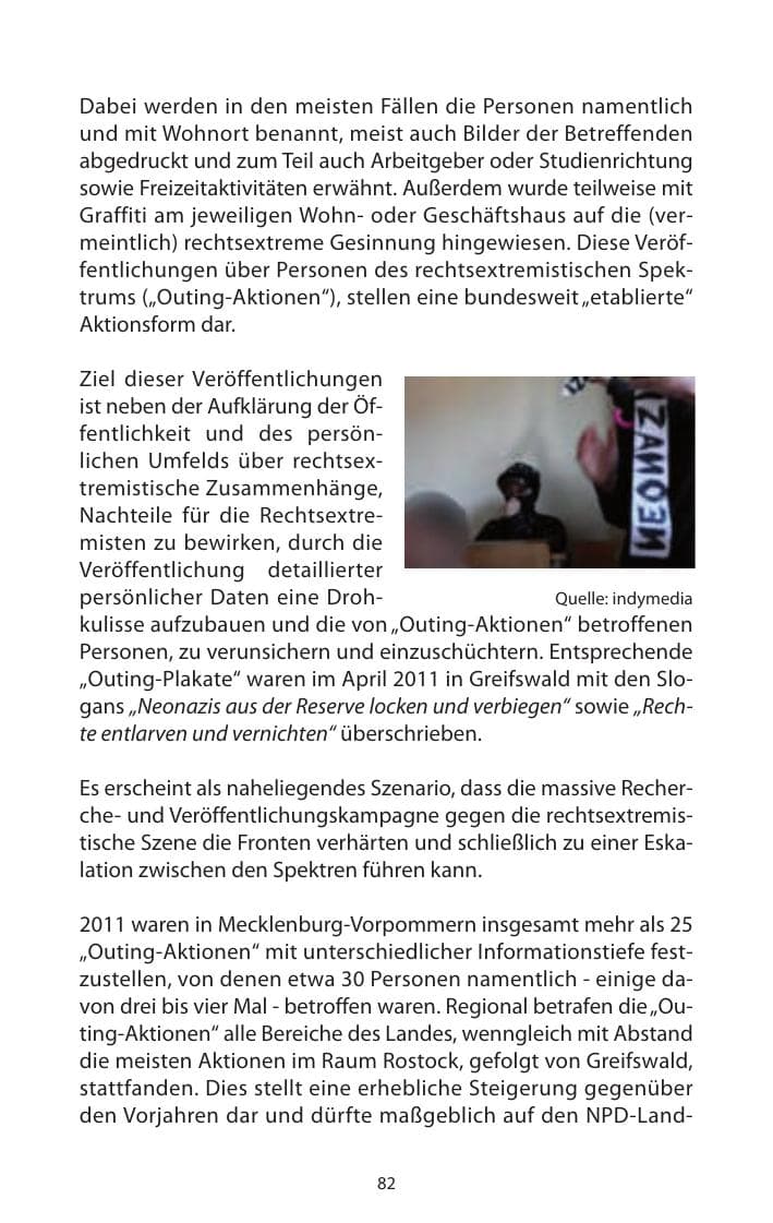Seite 84 des Verfassungsschutzbericht 2011 Mecklenburg-Vorpommern