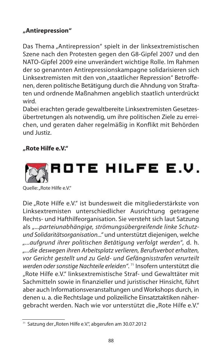 Seite 90 des Verfassungsschutzbericht 2011 Mecklenburg-Vorpommern