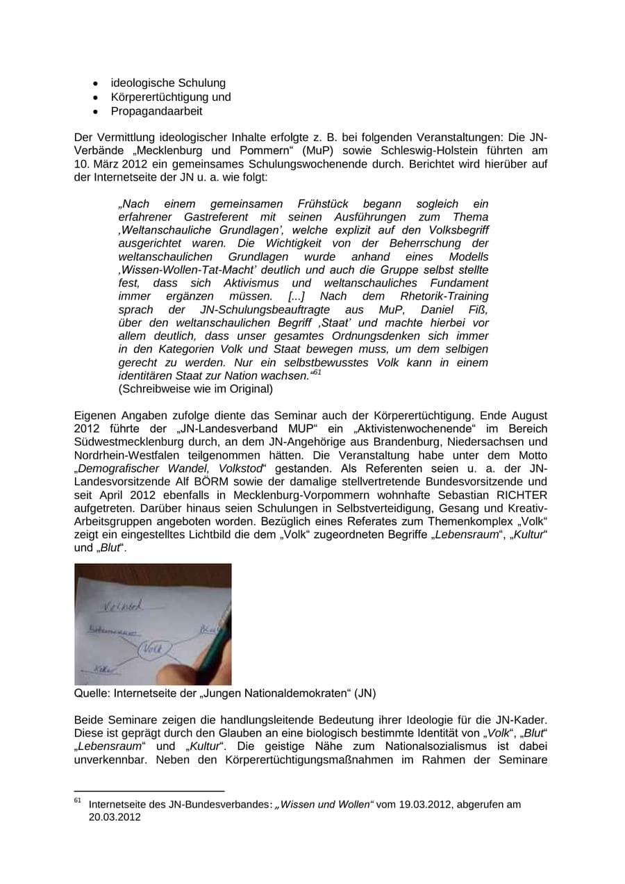 Seite 45 des Verfassungsschutzbericht 2012 Mecklenburg-Vorpommern