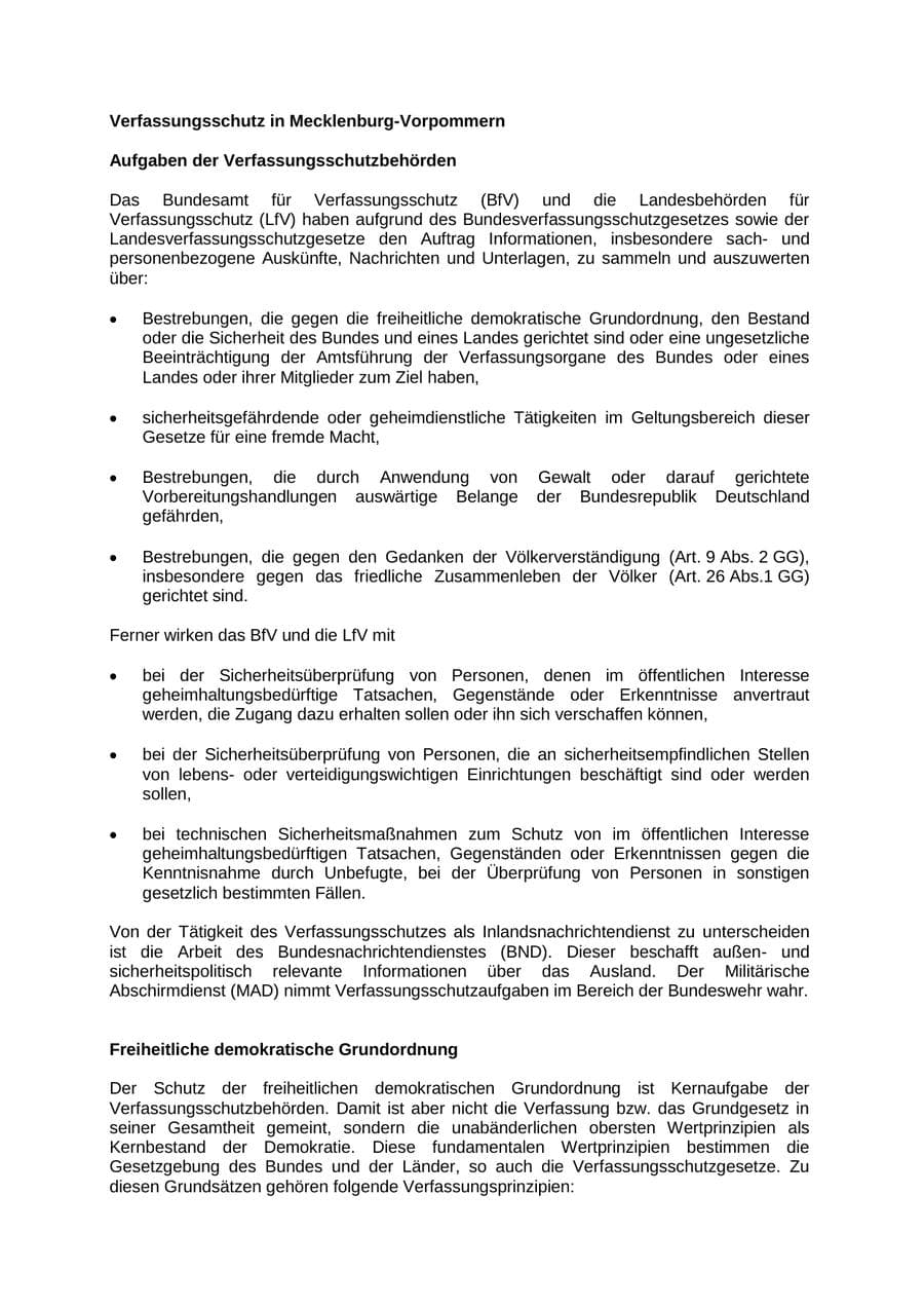 Seite 7 des Verfassungsschutzbericht 2012 Mecklenburg-Vorpommern