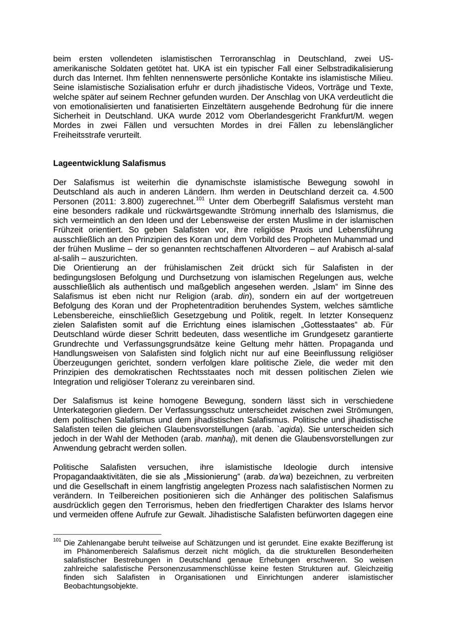 Seite 69 des Verfassungsschutzbericht 2012 Mecklenburg-Vorpommern