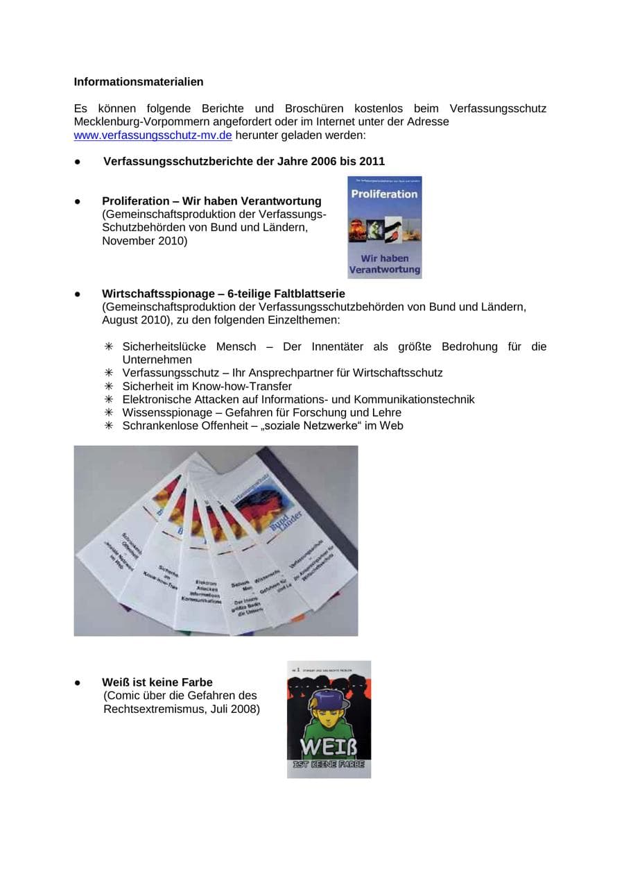 Seite 83 des Verfassungsschutzbericht 2012 Mecklenburg-Vorpommern