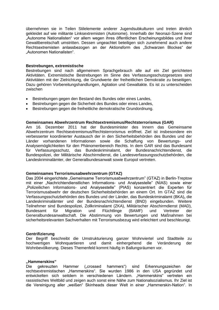 Seite 89 des Verfassungsschutzbericht 2012 Mecklenburg-Vorpommern