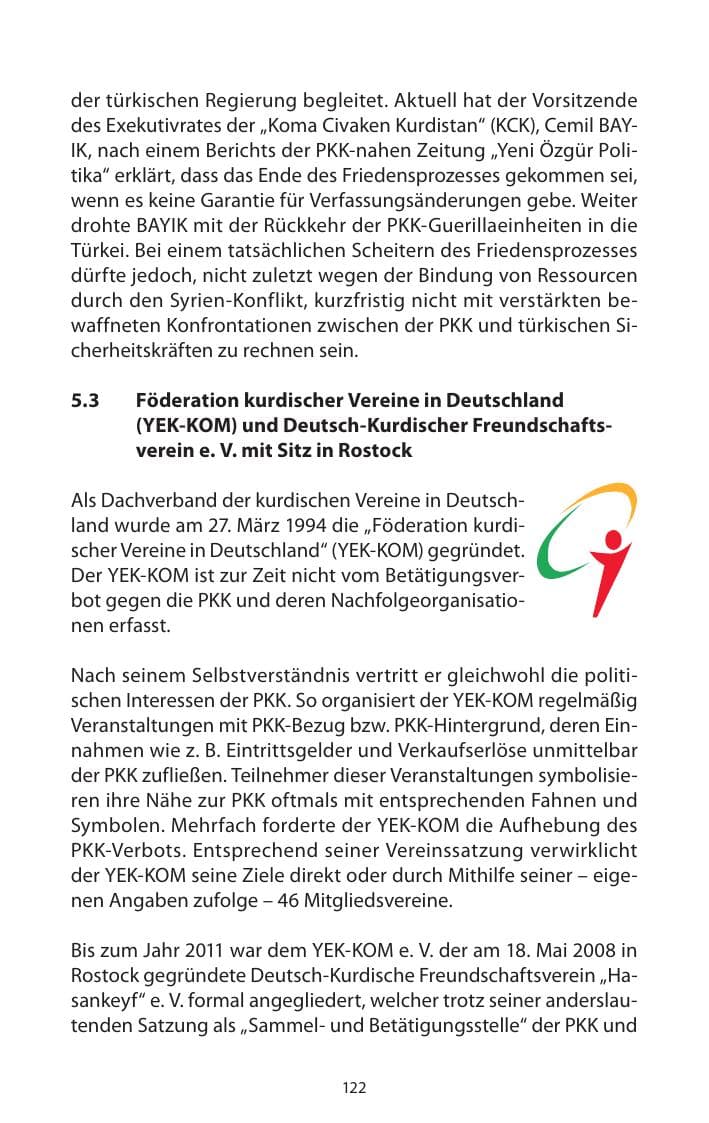 Seite 124 des Verfassungsschutzbericht 2013 Mecklenburg-Vorpommern