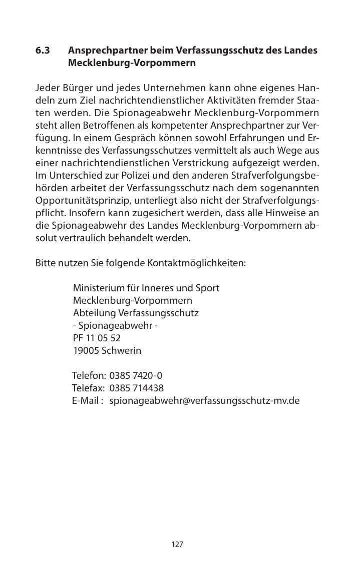 Seite 129 des Verfassungsschutzbericht 2013 Mecklenburg-Vorpommern