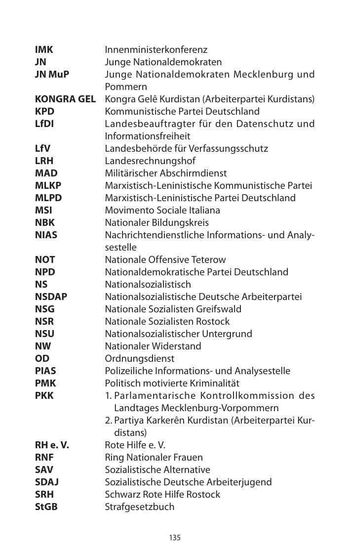Seite 137 des Verfassungsschutzbericht 2013 Mecklenburg-Vorpommern