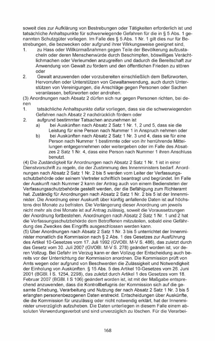 Seite 170 des Verfassungsschutzbericht 2013 Mecklenburg-Vorpommern