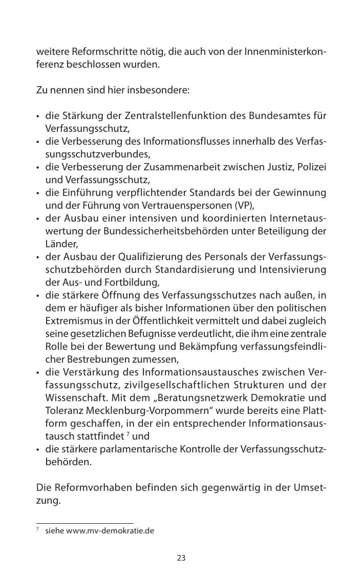 Seite 25 des Verfassungsschutzbericht 2013 Mecklenburg-Vorpommern