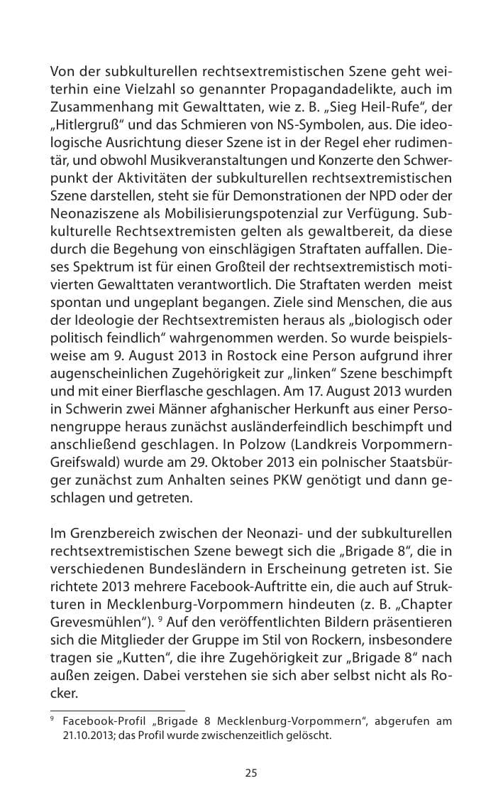 Seite 27 des Verfassungsschutzbericht 2013 Mecklenburg-Vorpommern