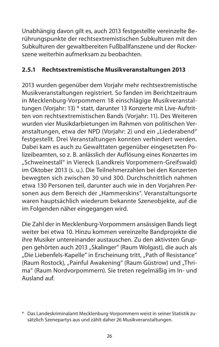 Seite 28 des Verfassungsschutzbericht 2013 Mecklenburg-Vorpommern