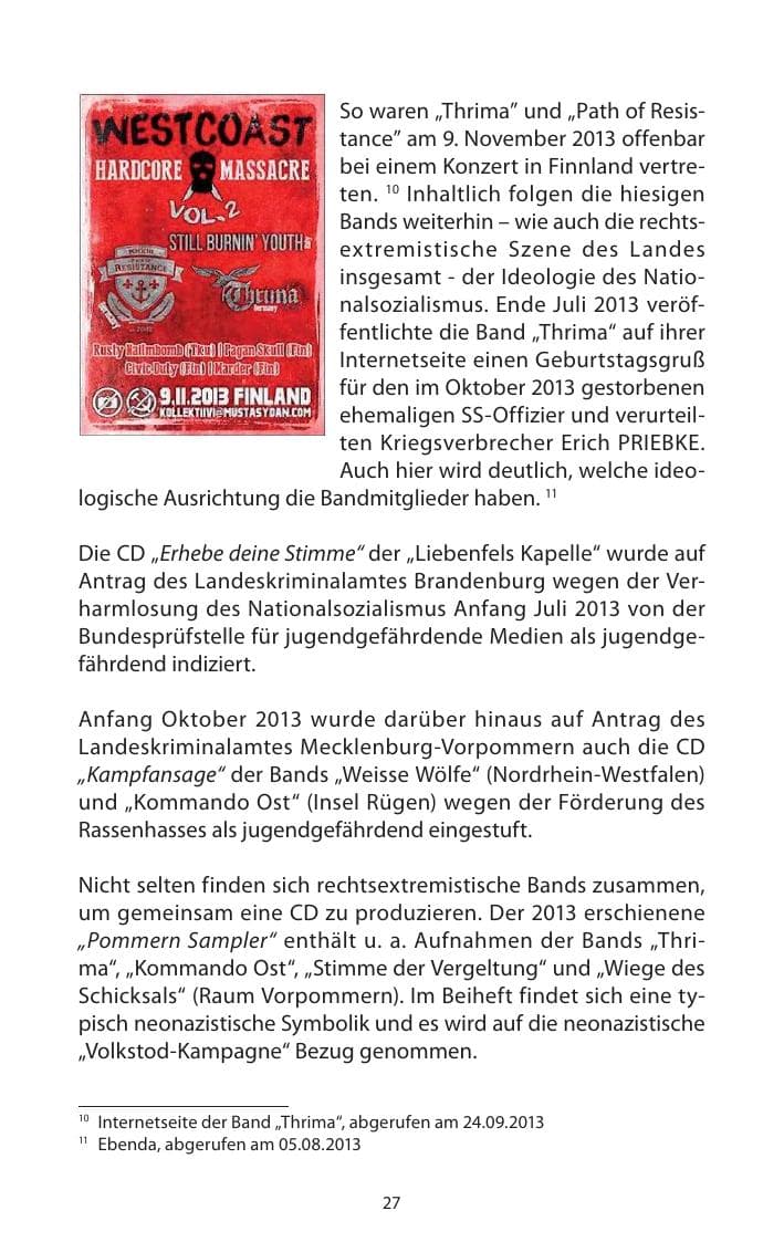 Seite 29 des Verfassungsschutzbericht 2013 Mecklenburg-Vorpommern