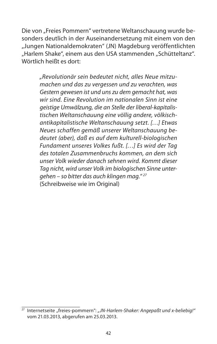Seite 44 des Verfassungsschutzbericht 2013 Mecklenburg-Vorpommern
