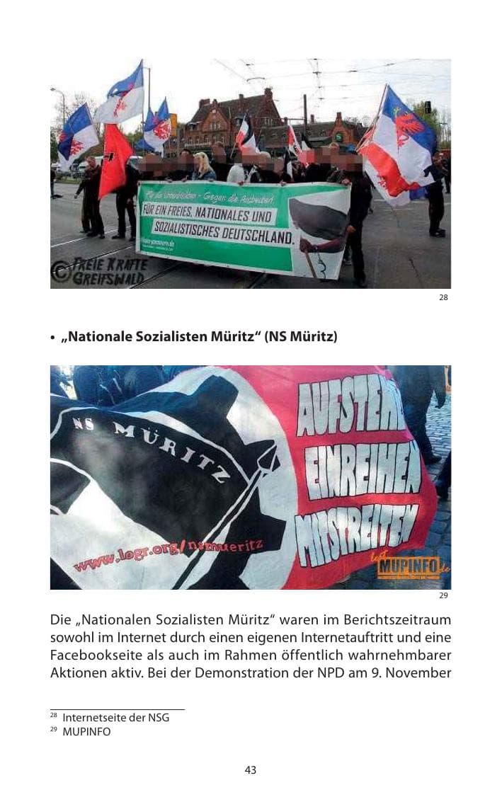 Seite 45 des Verfassungsschutzbericht 2013 Mecklenburg-Vorpommern