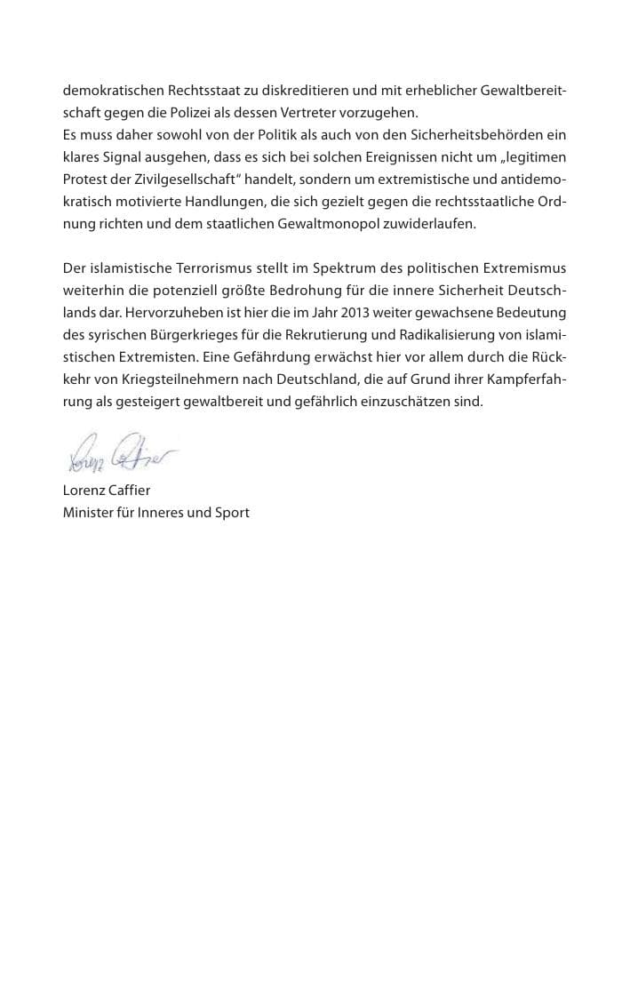 Seite 7 des Verfassungsschutzbericht 2013 Mecklenburg-Vorpommern
