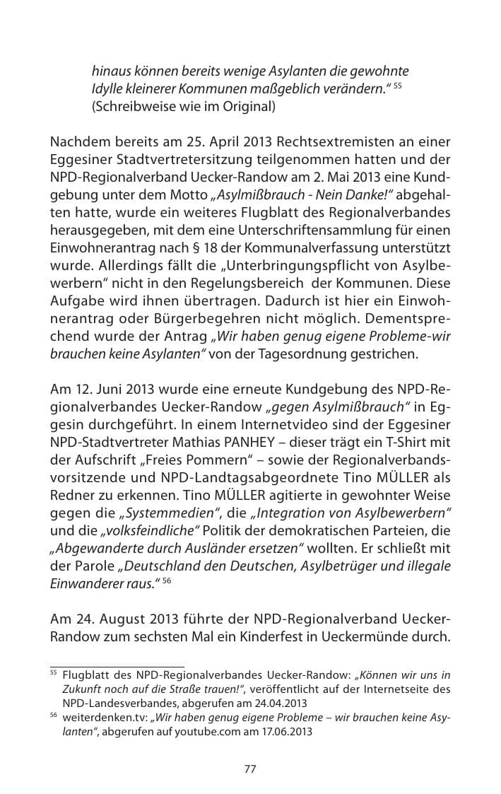 Seite 79 des Verfassungsschutzbericht 2013 Mecklenburg-Vorpommern